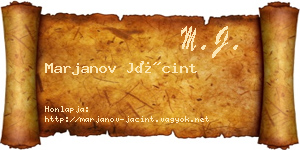 Marjanov Jácint névjegykártya